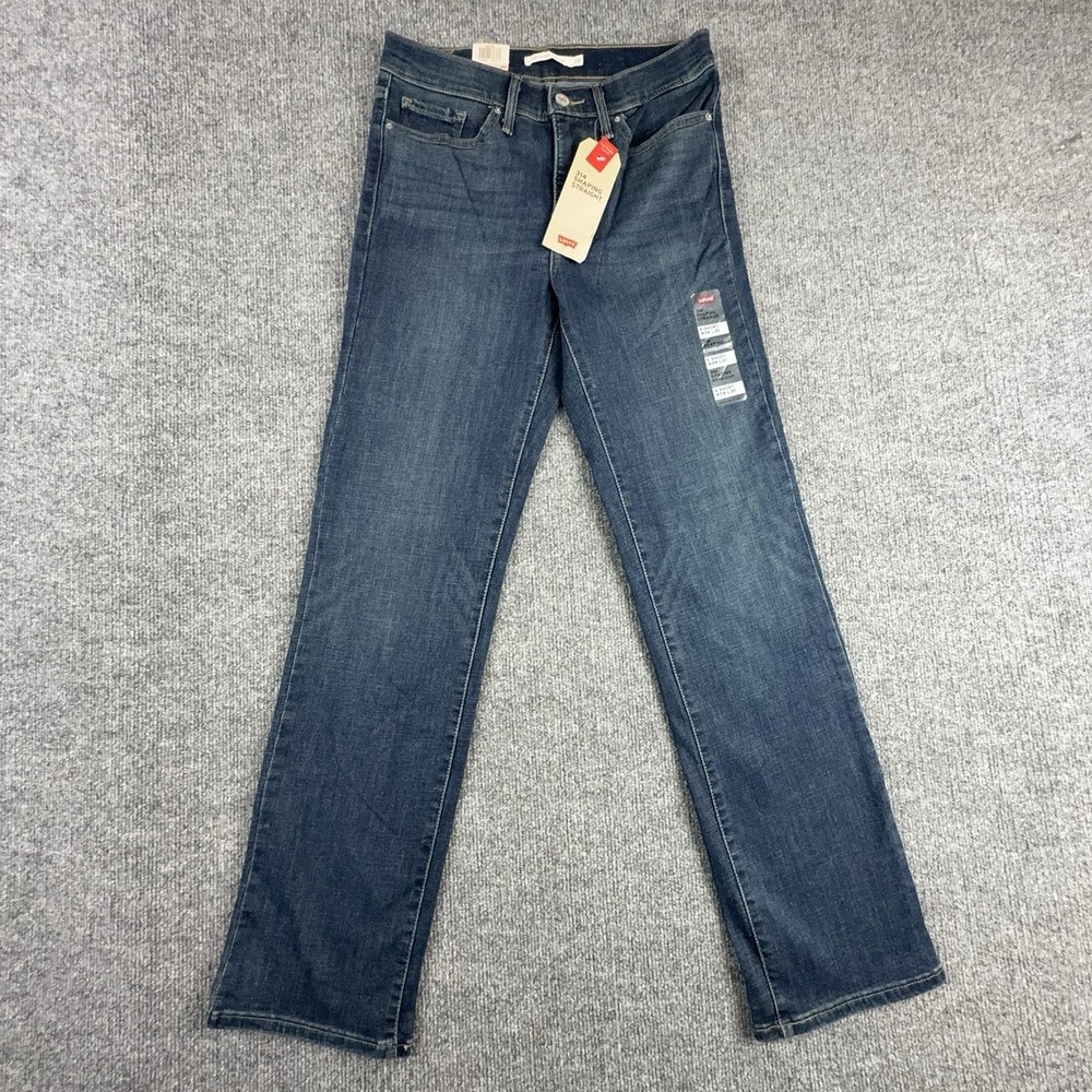 Levi's 314 Shaping Straight Jeans Womens 6 Short Medium Blue Mid Rise 19631-0055